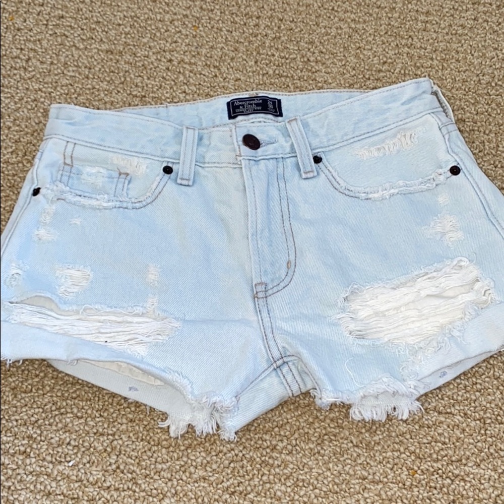 light blue jean shorts